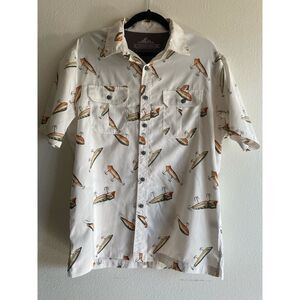 Croft And Borrow Men's Quick Dry Short Sleeve Button Up Shirt Fishing Lures